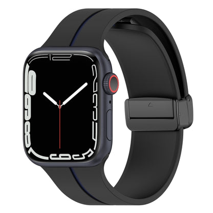 Bracelet de montre en silicone à boucle déployante bicolore, For Apple Watch 9 41mm