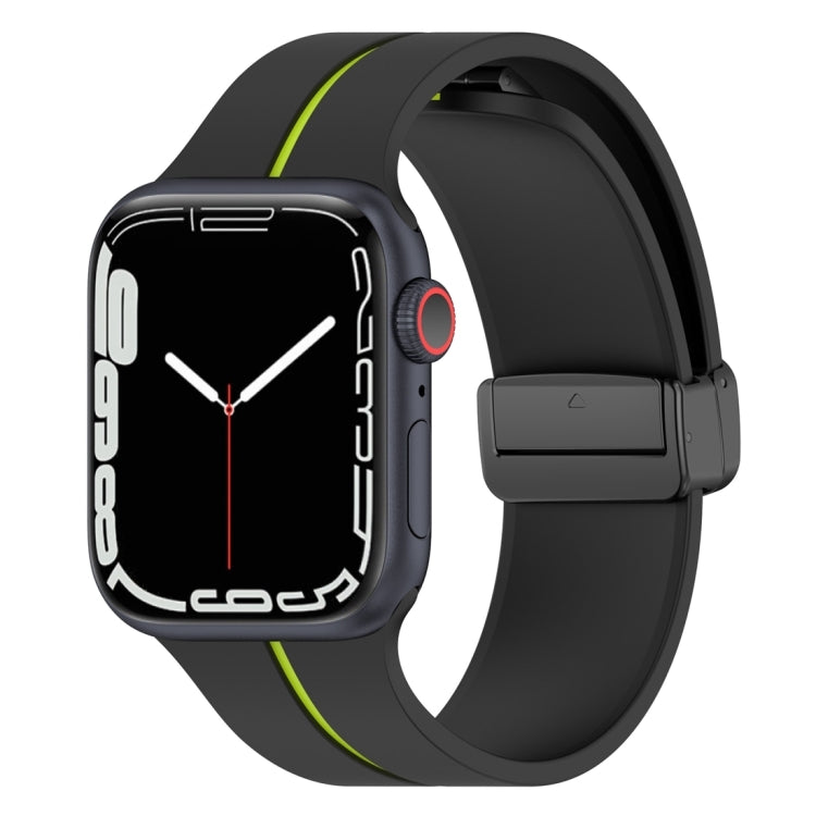 Bracelet de montre en silicone à boucle déployante bicolore, For Apple Watch 9 41mm