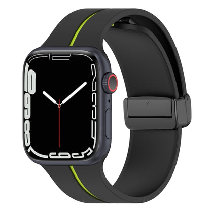 Bracelet de montre en silicone à boucle déployante bicolore, For Apple Watch 9 41mm