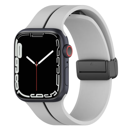 Bracelet de montre en silicone à boucle déployante bicolore, For Apple Watch 9 41mm
