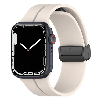 Bracelet de montre en silicone à boucle déployante bicolore, For Apple Watch 9 41mm