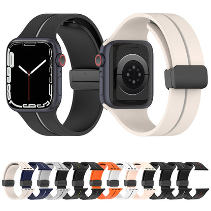 Bracelet de montre en silicone à boucle déployante bicolore, For Apple Watch 9 41mm