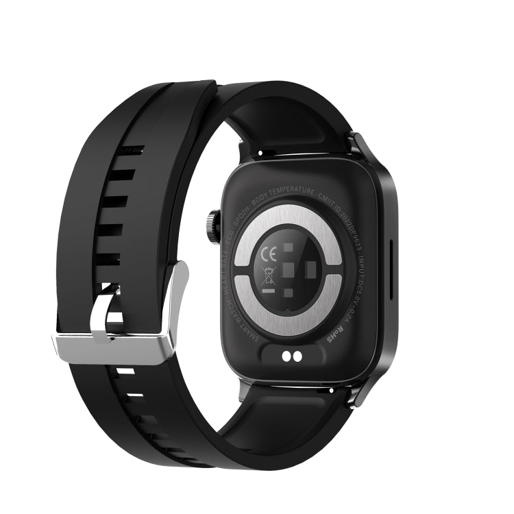 GT22 1,85 pouces écran TFT bande de silicone montre intelligente de santé, prise en charge des appels Bluetooth / plateau oxygène sanguin / température corporelle / arythmie / TI surveillance de la fréquence cardiaque, Silicone Band (Black)            ...