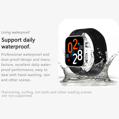 GT22 1,85 pouces écran TFT bande de silicone montre intelligente de santé, prise en charge des appels Bluetooth / plateau oxygène sanguin / température corporelle / arythmie / TI surveillance de la fréquence cardiaque, Silicone Band (Black)            ...