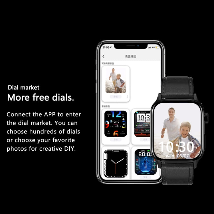GT22 1,85 pouces écran TFT bande de silicone montre intelligente de santé, prise en charge des appels Bluetooth / plateau oxygène sanguin / température corporelle / arythmie / TI surveillance de la fréquence cardiaque, Silicone Band (Black)            ...