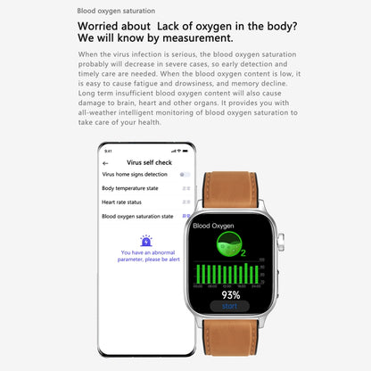 GT22 1,85 pouces écran TFT bande de silicone montre intelligente de santé, prise en charge des appels Bluetooth / plateau oxygène sanguin / température corporelle / arythmie / TI surveillance de la fréquence cardiaque, Silicone Band (Black)            ...