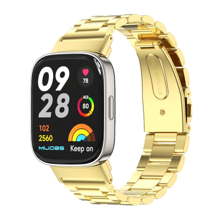 Bracelet de montre en acier inoxydable à trois perles Mijobs, For Redmi Watch 3