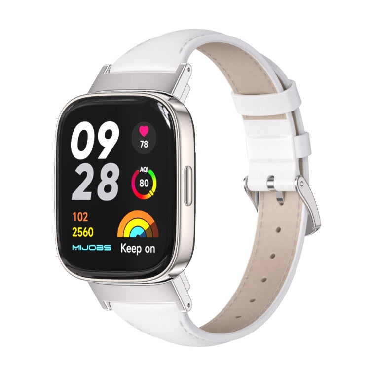 Bracelet de montre mince en cuir véritable Mijobs, For Redmi Watch 3