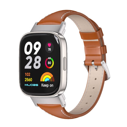 Bracelet de montre mince en cuir véritable Mijobs, For Redmi Watch 3