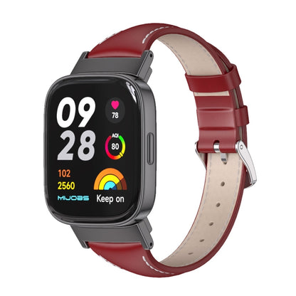 Bracelet de montre mince en cuir véritable Mijobs, For Redmi Watch 3