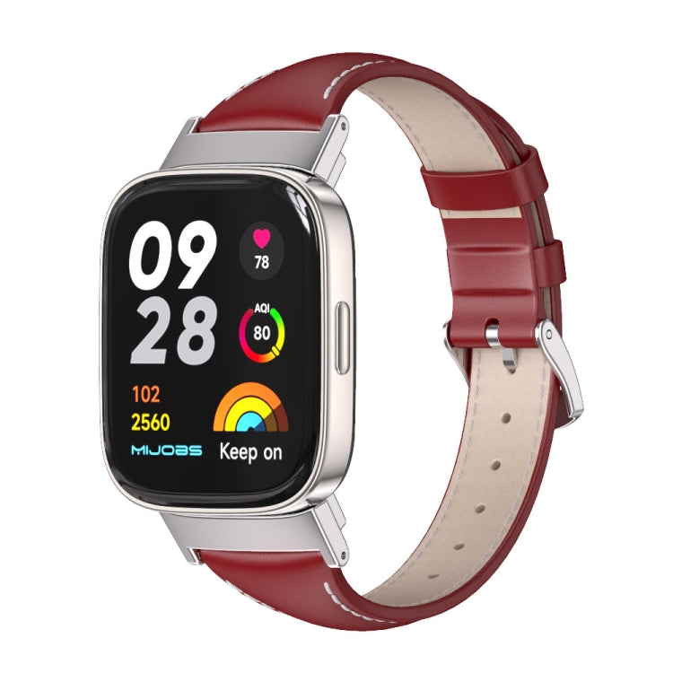 Bracelet de montre mince en cuir véritable Mijobs, For Redmi Watch 3