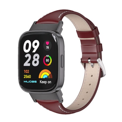 Bracelet de montre mince en cuir véritable Mijobs, For Redmi Watch 3