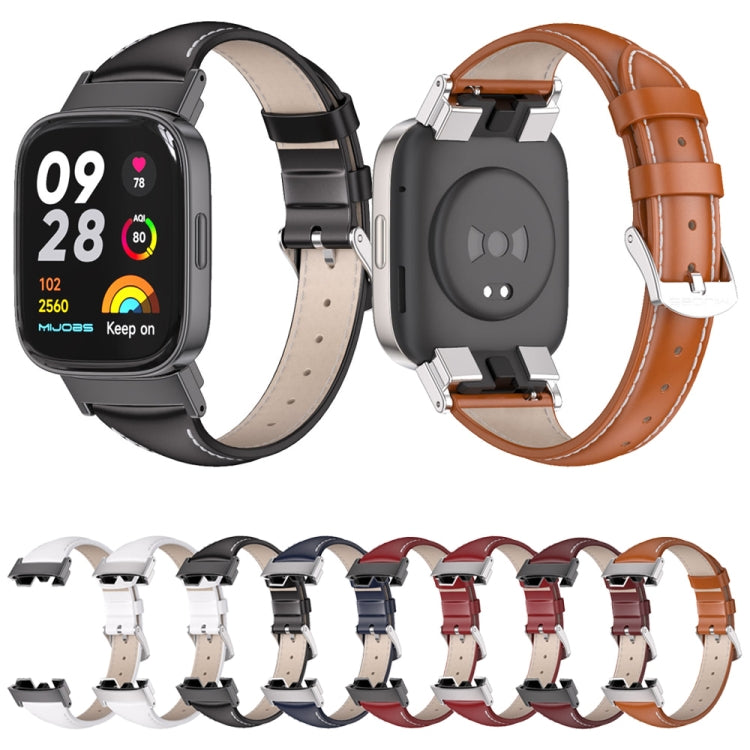 Bracelet de montre mince en cuir véritable Mijobs, For Redmi Watch 3