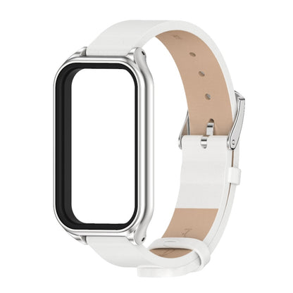 Bracelet de montre en cuir PU microfibre Mijobs Metal Shell, For Xiaomi Smart Band 8 Active / Redmi Band 2