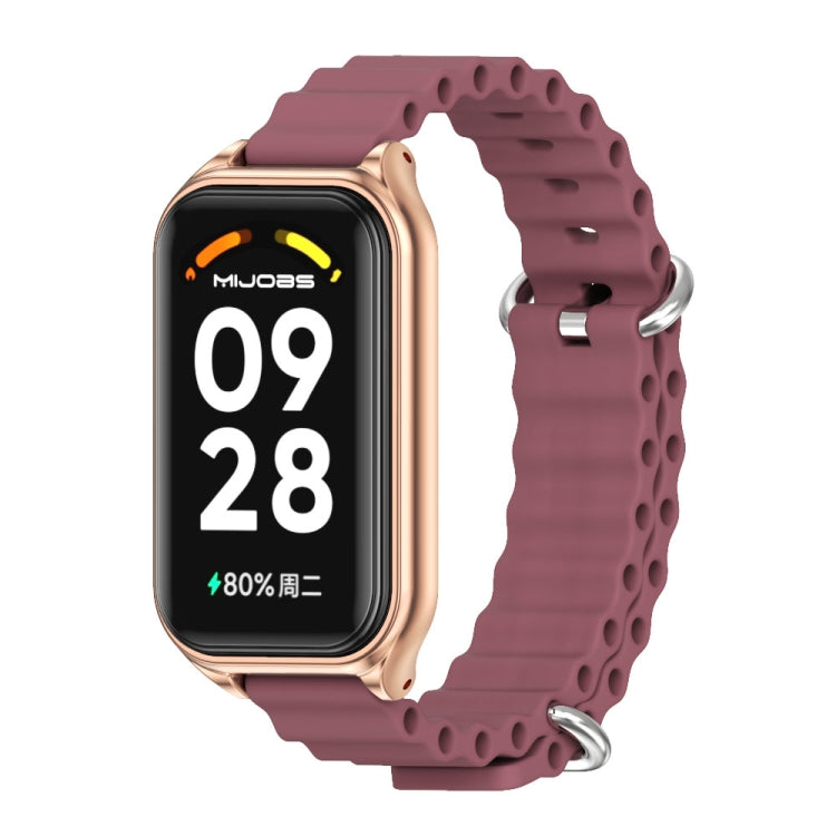 Bracelet de montre en silicone Mijobs Metal Shell Ocean, For Xiaomi Smart Band 8 Active / Redmi Band 2