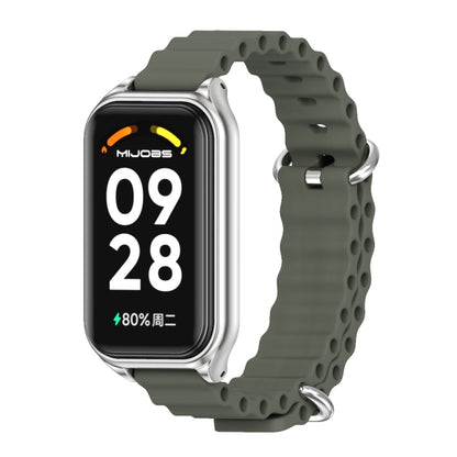 Bracelet de montre en silicone Mijobs Metal Shell Ocean, For Xiaomi Smart Band 8 Active / Redmi Band 2
