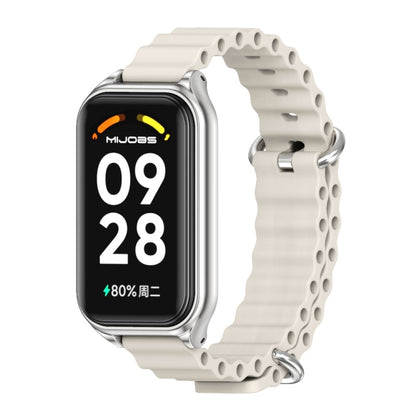 Bracelet de montre en silicone Mijobs Metal Shell Ocean, For Xiaomi Smart Band 8 Active / Redmi Band 2