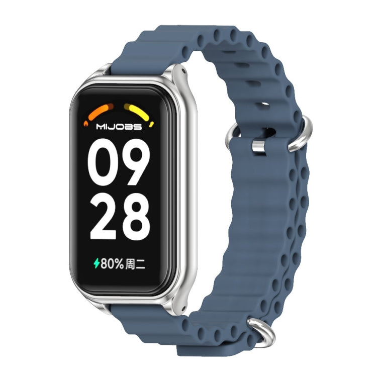 Bracelet de montre en silicone Mijobs Metal Shell Ocean, For Xiaomi Smart Band 8 Active / Redmi Band 2
