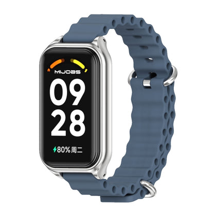 Bracelet de montre en silicone Mijobs Metal Shell Ocean, For Xiaomi Smart Band 8 Active / Redmi Band 2