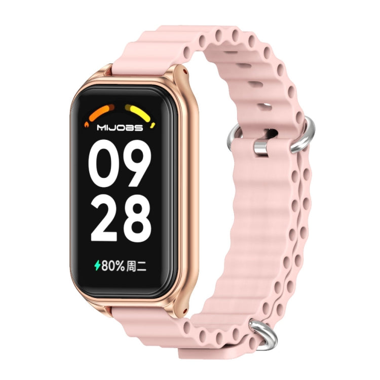 Bracelet de montre en silicone Mijobs Metal Shell Ocean, For Xiaomi Smart Band 8 Active / Redmi Band 2