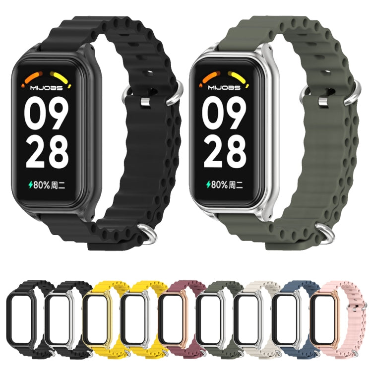 Bracelet de montre en silicone Mijobs Metal Shell Ocean, For Xiaomi Smart Band 8 Active / Redmi Band 2