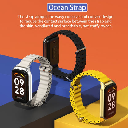 Bracelet de montre en silicone Mijobs Metal Shell Ocean, For Xiaomi Smart Band 8 Active / Redmi Band 2
