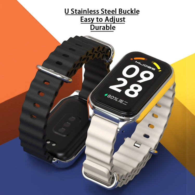 Bracelet de montre en silicone Mijobs Metal Shell Ocean, For Xiaomi Smart Band 8 Active / Redmi Band 2