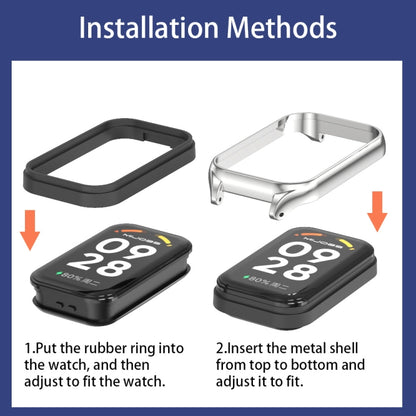 Bracelet de montre en silicone Mijobs Metal Shell Ocean, For Xiaomi Smart Band 8 Active / Redmi Band 2