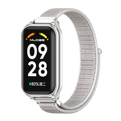 Bracelet de montre à boucle en nylon respirant Mijobs Metal Shell, For Xiaomi Smart Band 8 Active / Redmi Band 2