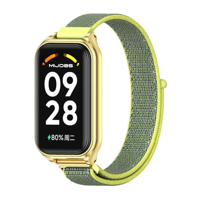 Bracelet de montre à boucle en nylon respirant Mijobs Metal Shell, For Xiaomi Smart Band 8 Active / Redmi Band 2