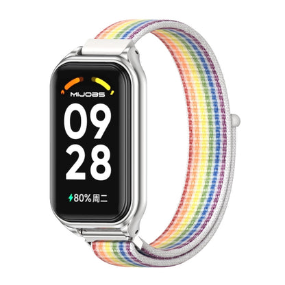 Bracelet de montre à boucle en nylon respirant Mijobs Metal Shell, For Xiaomi Smart Band 8 Active / Redmi Band 2