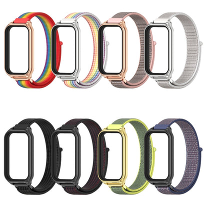 Bracelet de montre à boucle en nylon respirant Mijobs Metal Shell, For Xiaomi Smart Band 8 Active / Redmi Band 2