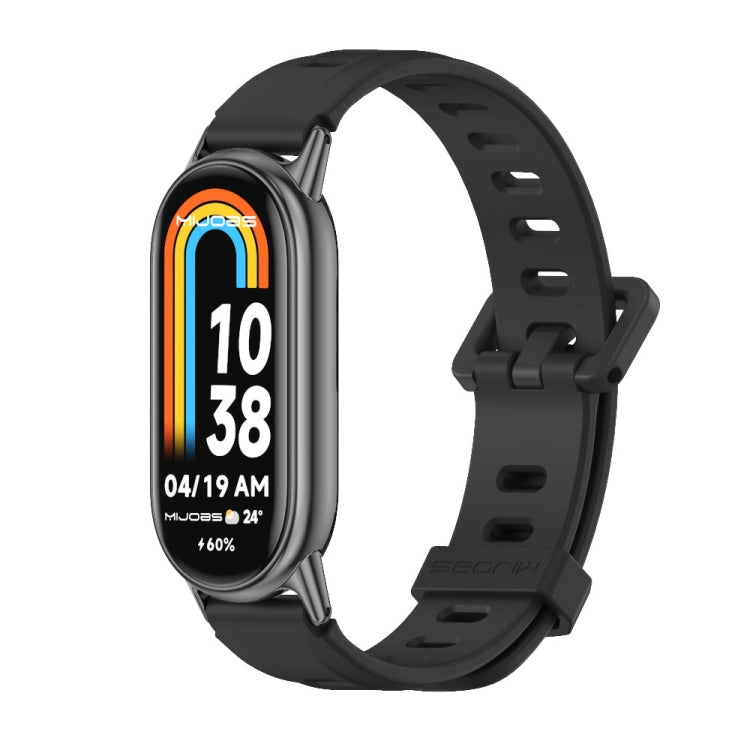 Bracelet de montre en silicone respirant à trou plat Mijobs, For Xiaomi Smart Band 10 / 9 / 8