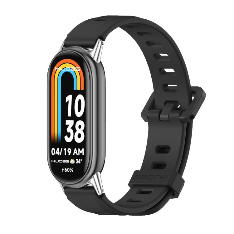 Bracelet de montre en silicone respirant à trou plat Mijobs, For Xiaomi Smart Band 10 / 9 / 8