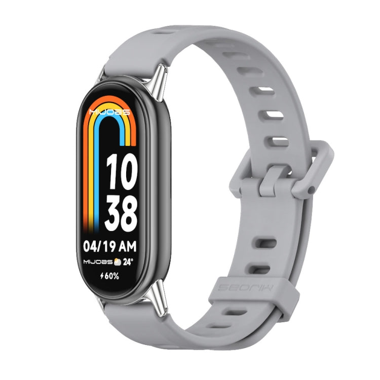 Bracelet de montre en silicone respirant à trou plat Mijobs, For Xiaomi Smart Band 10 / 9 / 8