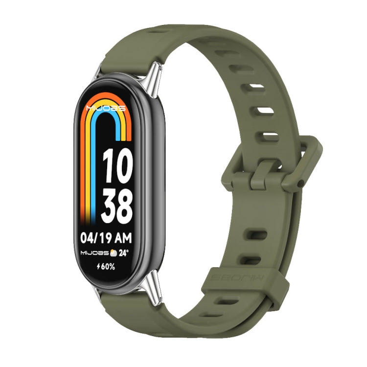 Bracelet de montre en silicone respirant à trou plat Mijobs, For Xiaomi Smart Band 10 / 9 / 8