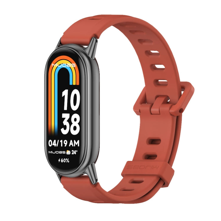 Bracelet de montre en silicone respirant à trou plat Mijobs, For Xiaomi Smart Band 10 / 9 / 8