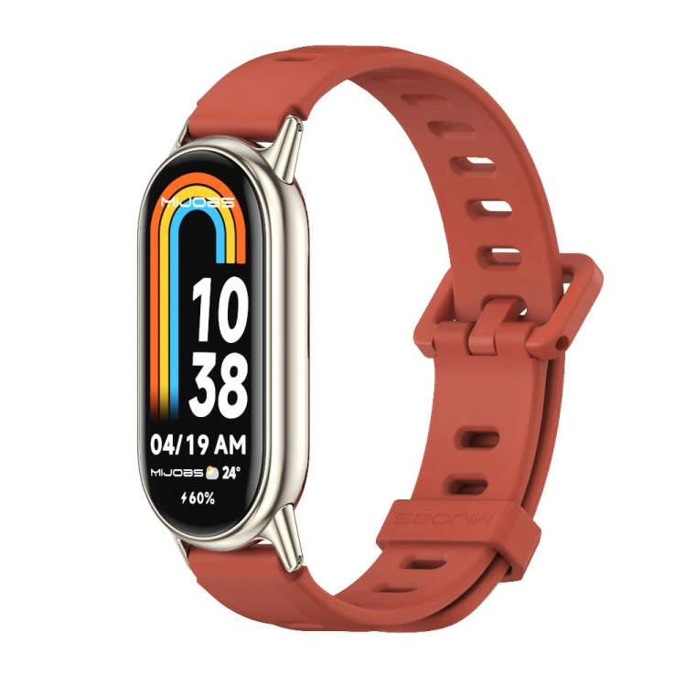 Bracelet de montre en silicone respirant à trou plat Mijobs, For Xiaomi Smart Band 10 / 9 / 8