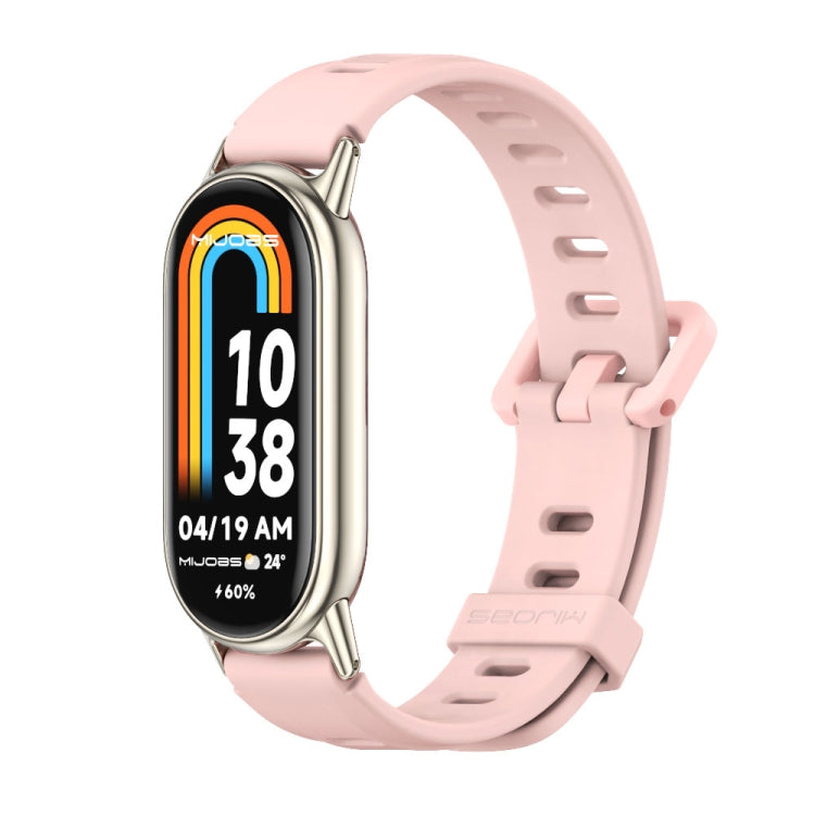 Bracelet de montre en silicone respirant à trou plat Mijobs, For Xiaomi Smart Band 10 / 9 / 8