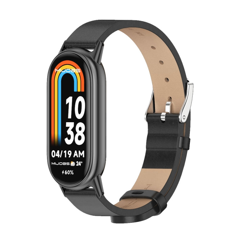 Bracelet de montre en cuir PU microfibre Mijobs, For Xiaomi Smart Band 10 / 9 / 8