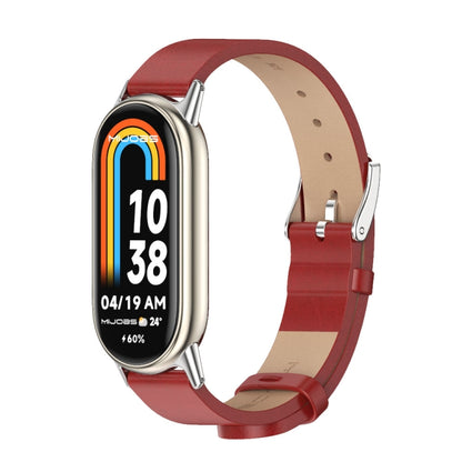 Bracelet de montre en cuir PU microfibre Mijobs, For Xiaomi Smart Band 10 / 9 / 8