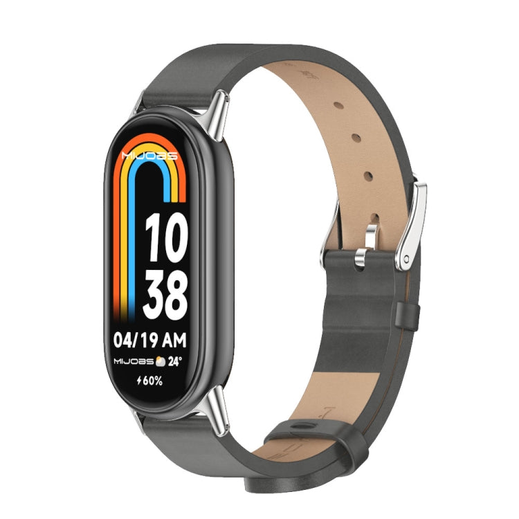 Bracelet de montre en cuir PU microfibre Mijobs, For Xiaomi Smart Band 10 / 9 / 8