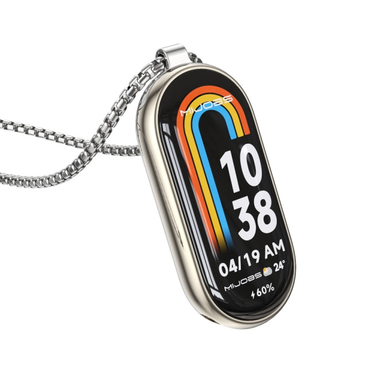 Collier de montre en acier inoxydable avec pendentif en métal Mijobs, For Xiaomi Smart Band 10 / 9 / 8