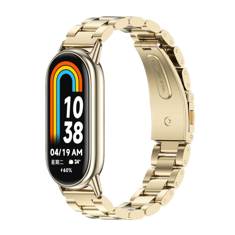 Bracelet de montre en acier inoxydable à trois perles Mijobs, For Xiaomi Smart Band 10 / 9 / 8