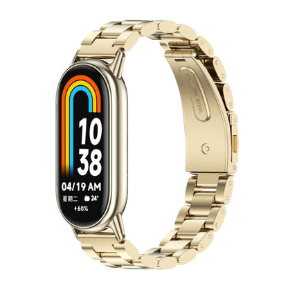 Bracelet de montre en acier inoxydable à trois perles Mijobs, For Xiaomi Smart Band 10 / 9 / 8