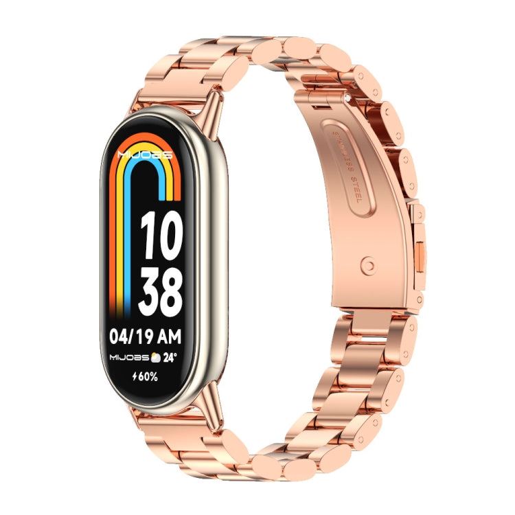 Bracelet de montre en acier inoxydable à trois perles Mijobs, For Xiaomi Smart Band 10 / 9 / 8