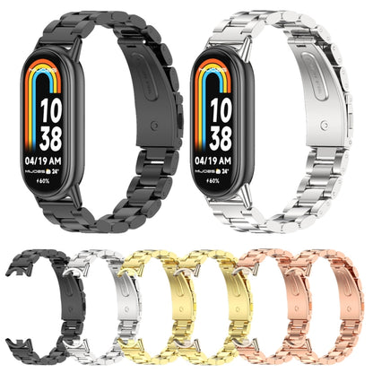 Bracelet de montre en acier inoxydable à trois perles Mijobs, For Xiaomi Smart Band 10 / 9 / 8