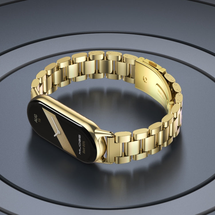 Bracelet de montre en acier inoxydable à trois perles Mijobs, For Xiaomi Smart Band 10 / 9 / 8