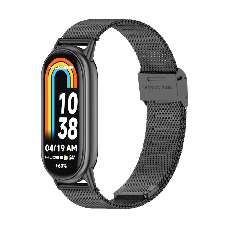 Mijobs Bracelet de montre en acier inoxydable à boucle milanaise, For Xiaomi Smart Band 10 / 9 / 8