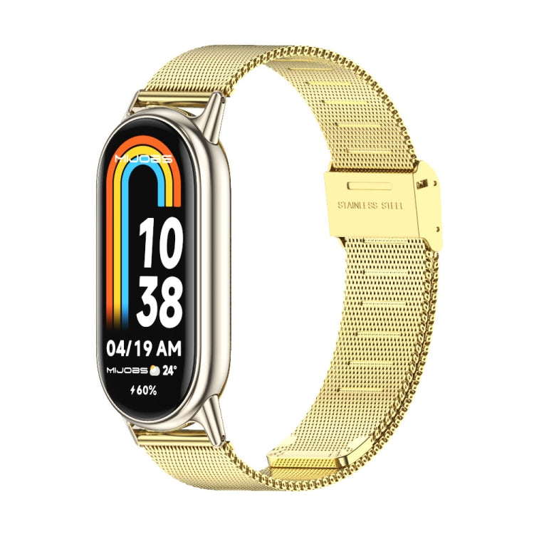 Mijobs Bracelet de montre en acier inoxydable à boucle milanaise, For Xiaomi Smart Band 10 / 9 / 8